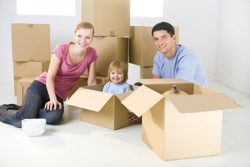 Packed household boxes ready for local removals