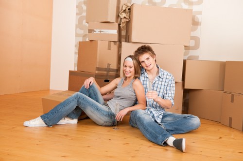 Packing and transport setup for a South Kensington business move