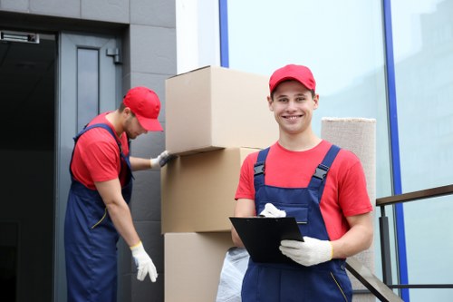 Removal van near elegant South Kensington residential buildings
