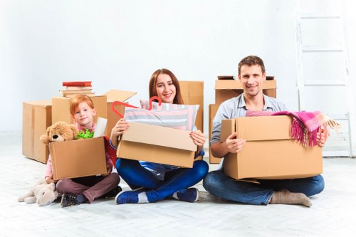 Removal van and moving crew handling a South Kensington residential move