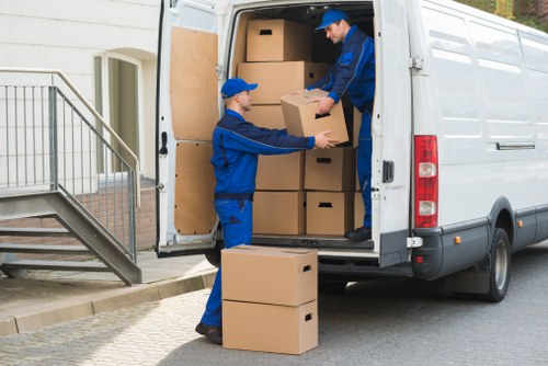 Commercial moving team planning an office relocation in South Kensington