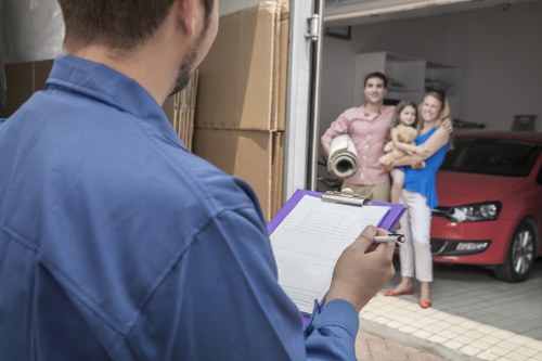 Student removals team preparing boxes for a move in Southkensington