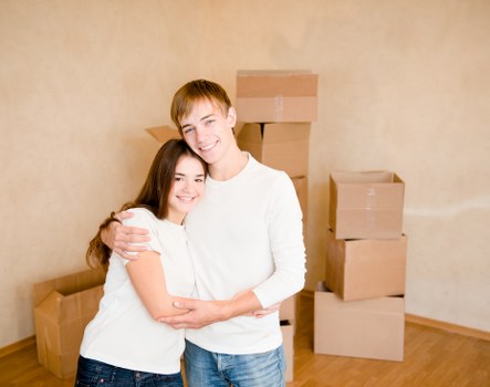Packed student belongings ready for relocation in Southkensington