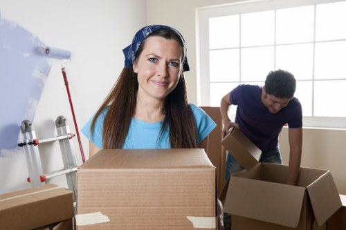 Packing and loading household boxes into a van