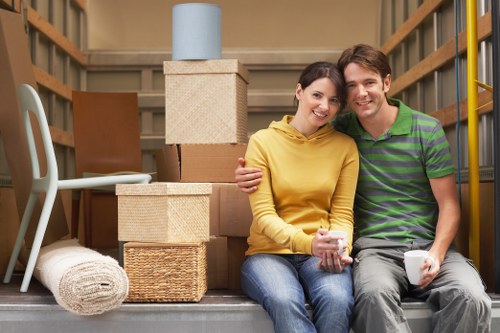 Experienced movers protecting furniture and fragile items during a Southkensington relocation