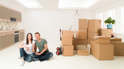 Commercial moving truck service for offices and shops in South Kensington