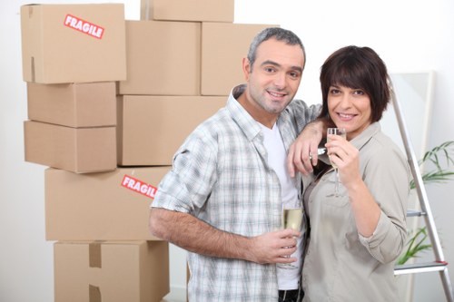 Careful box labelling and unpacking support in South Kensington